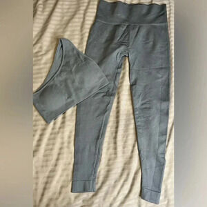 Sportneer Grey Leggings & Tank Workout Set